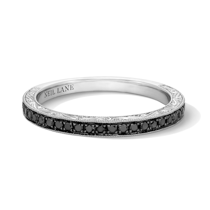 Main Image 3 of Neil Lane Black Diamond Anniversary Ring 1/3 ct tw Round-cut 14K White Gold