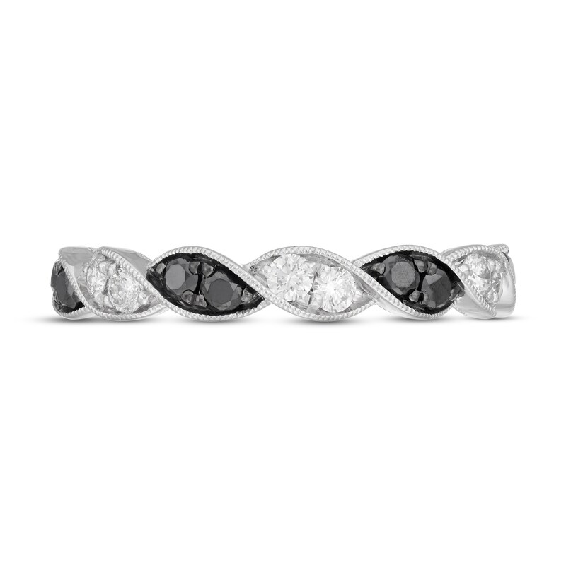 Neil Lane Black & White Diamond Anniversary Ring 5/8 ct tw Round-cut 14K White Gold