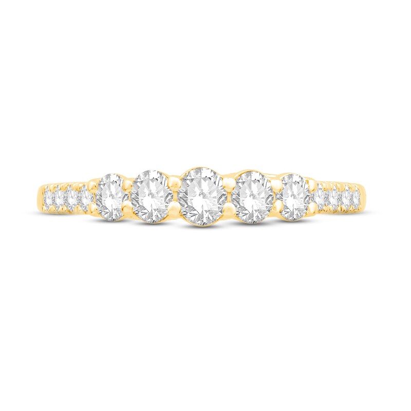 Diamond Anniversary Ring 1/2 ct tw Round-cut 10K Yellow Gold