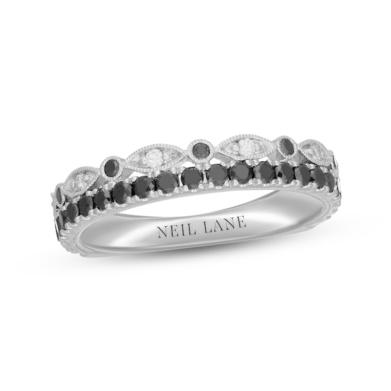 Neil Lane Black & White Diamond Anniversary Band 5/8 ct tw Round-cut 14K White Gold