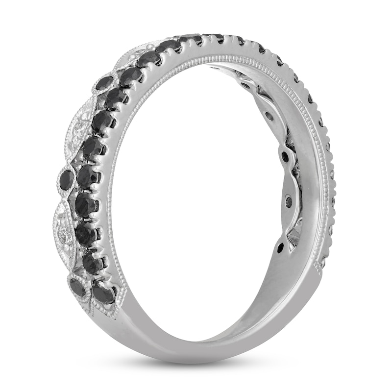 Neil Lane Black & White Diamond Anniversary Band 5/8 ct tw Round-cut 14K White Gold