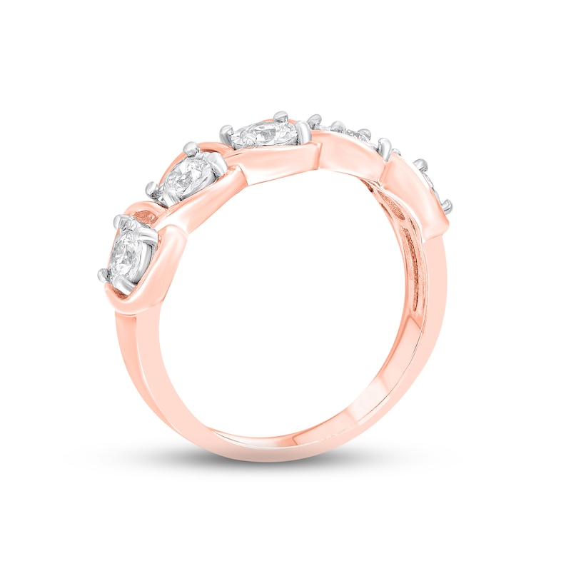 Diamond Anniversary Ring 1/2 ct tw Round-cut 10K Rose Gold