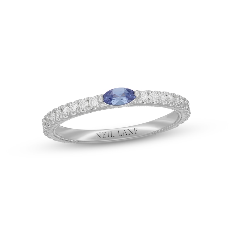 Neil Lane Tanzanite Diamond Anniversary Ring 1/3 ct tw 14K White Gold
