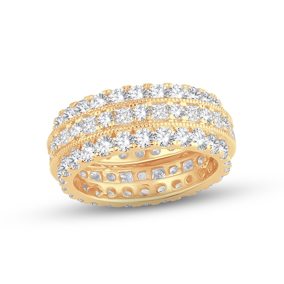 Diamond Eternity Anniversary Ring 4 ct tw Round & Princess-cut 14K Gold