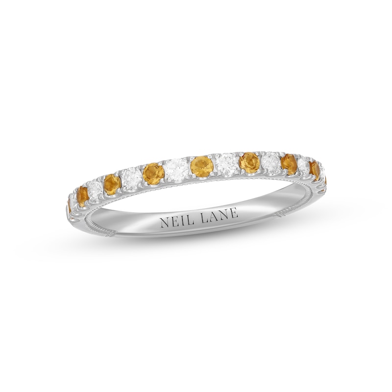 Main Image 1 of Neil Lane Citrine & Diamond Anniversary Ring 1/5 ct tw 14K White Gold