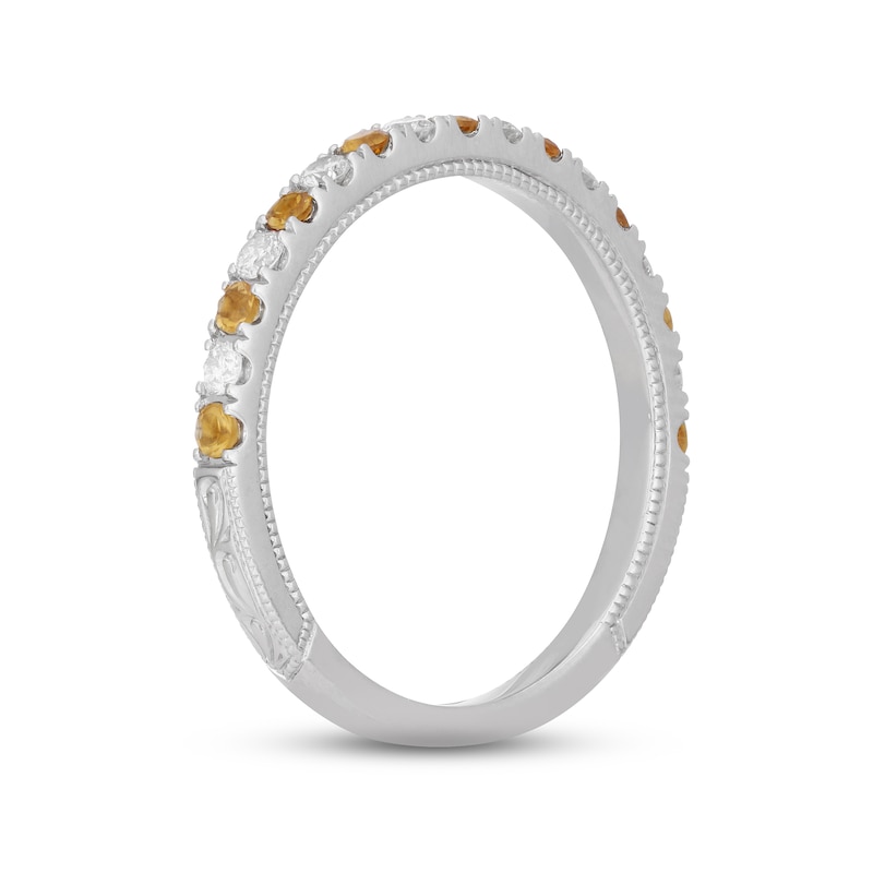 Main Image 2 of Neil Lane Citrine & Diamond Anniversary Ring 1/5 ct tw 14K White Gold