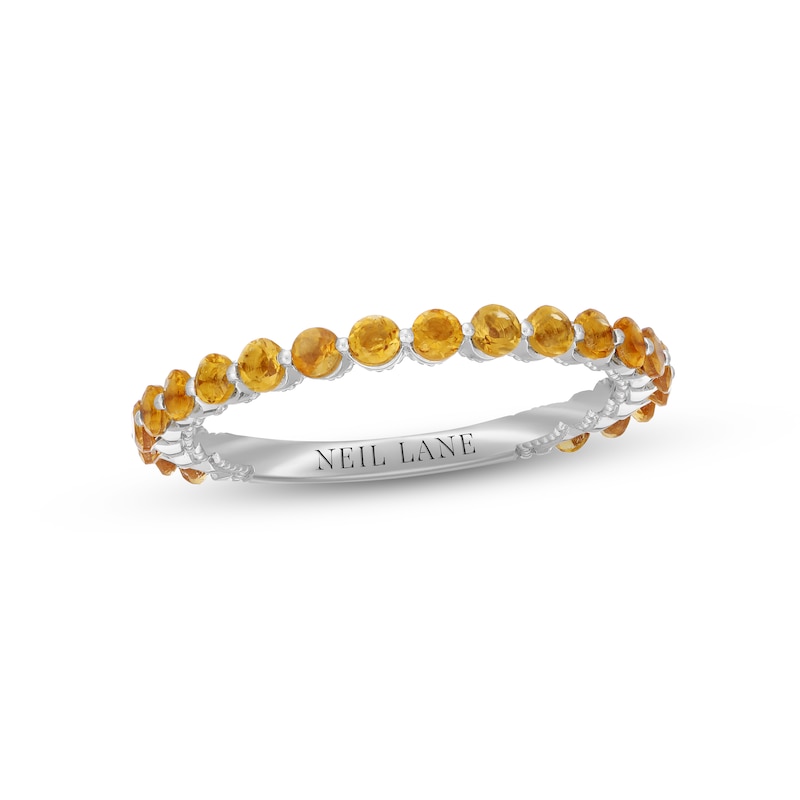 Main Image 1 of Neil Lane Round-cut Citrine Anniversary Ring 14K White Gold Size 7