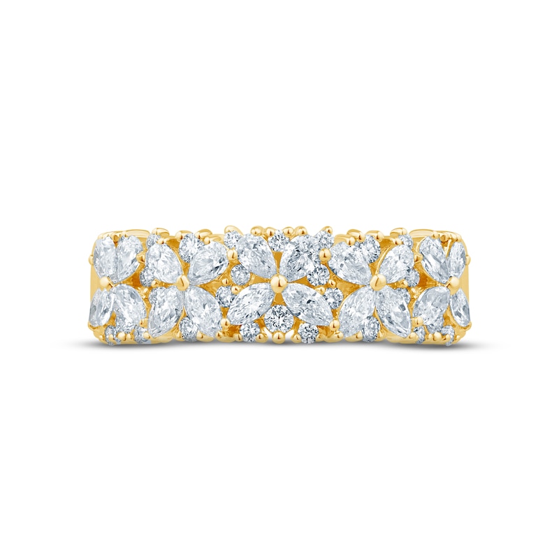 Main Image 3 of Monique Lhuillier Bliss Diamond Anniversary Ring 1 ct tw Marquise, Pear & Round-cut 18K Yellow Gold