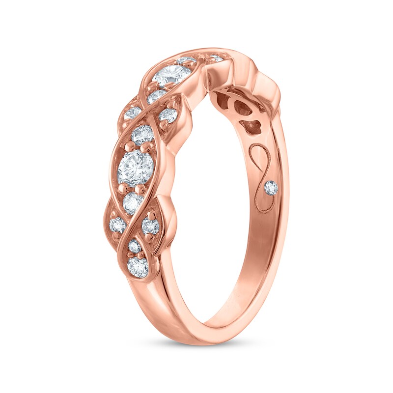 Every Moment Diamond Crossover Infinity Band 1/2 ct tw 14K Rose Gold