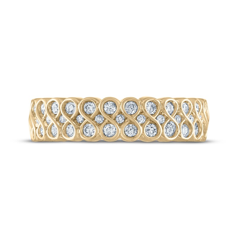 Every Moment Diamond Stacked Infinity Band 1/2 ct tw 14K Yellow Gold
