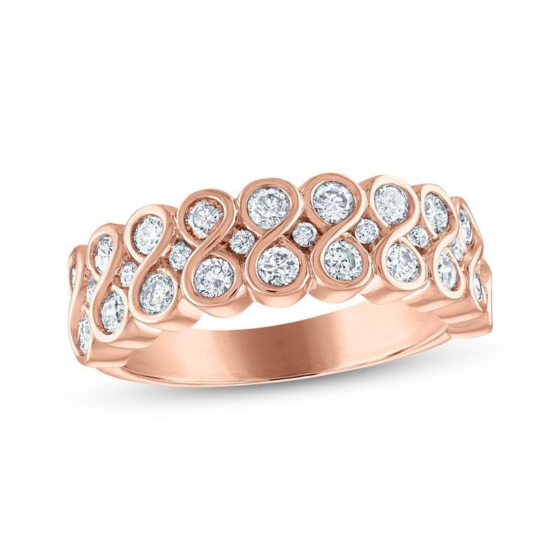 Every Moment Diamond Stacked Infinity Band 1 ct tw 14K Rose Gold