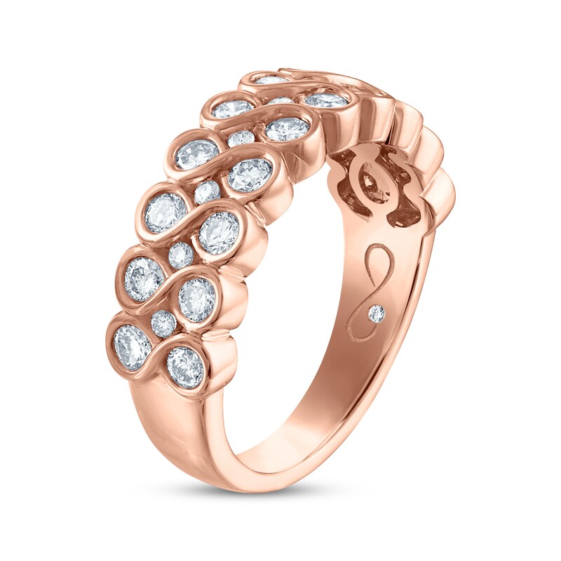 Every Moment Diamond Stacked Infinity Band 1 ct tw 14K Rose Gold