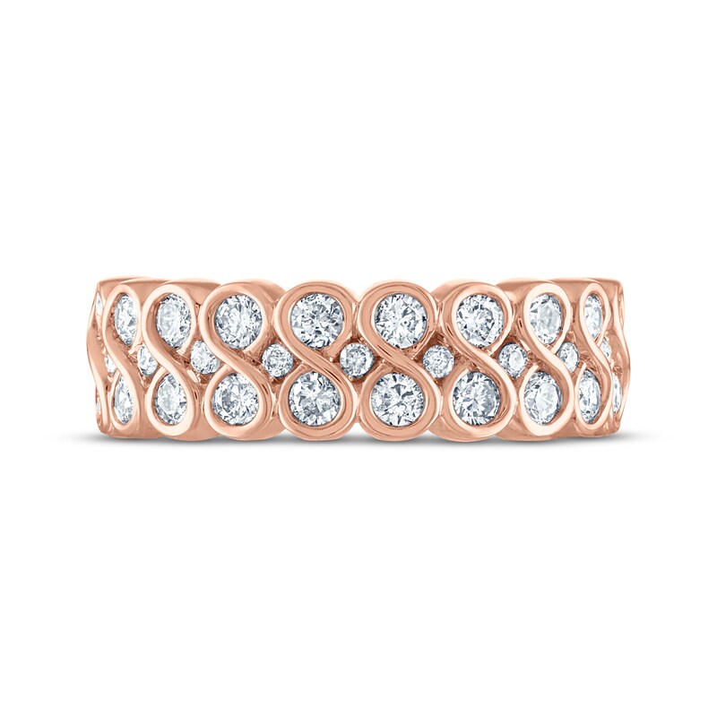 Every Moment Diamond Stacked Infinity Band 1 ct tw 14K Rose Gold