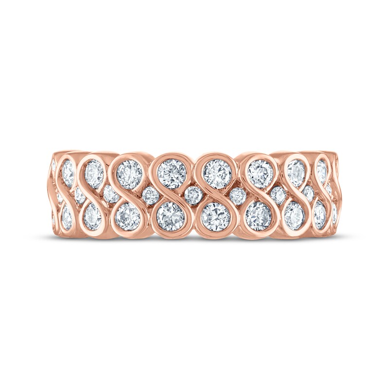 Every Moment Diamond Stacked Infinity Band 1 ct tw 14K Rose Gold