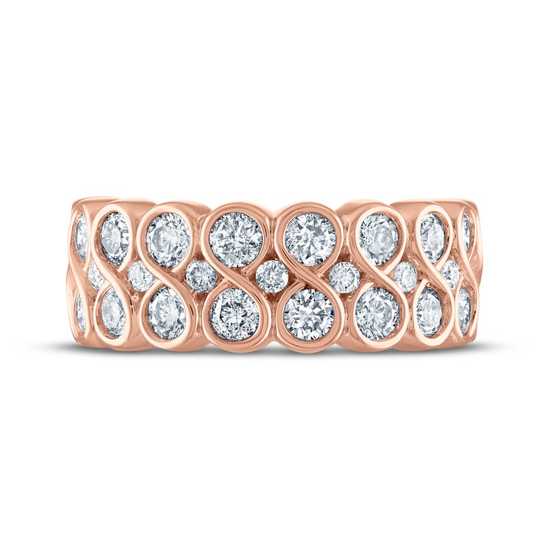 Every Moment Diamond Stacked Infinity Band 2 ct tw 14K Rose Gold