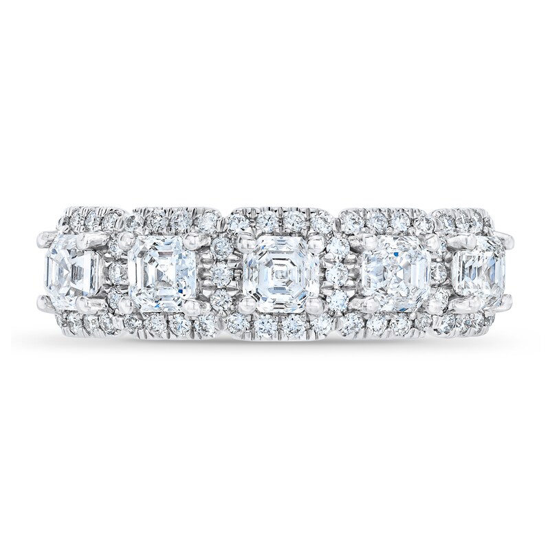 Royal Asscher Akiko 5-Stone Diamond Anniversary Ring 1 1/2 ct tw Asscher-cut 14K White Gold