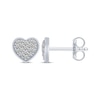Thumbnail Image 0 of Round-Cut Multi-Diamond Center Heart Stud Earrings 1/5 ct tw Sterling Silver