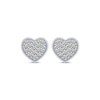 Thumbnail Image 1 of Round-Cut Multi-Diamond Center Heart Stud Earrings 1/5 ct tw Sterling Silver