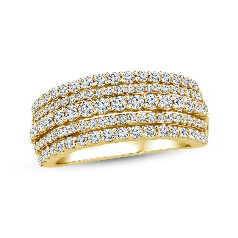 Round-Cut Diamond Multi-Row Anniversary Band 1 ct tw 14K Yellow Gold
