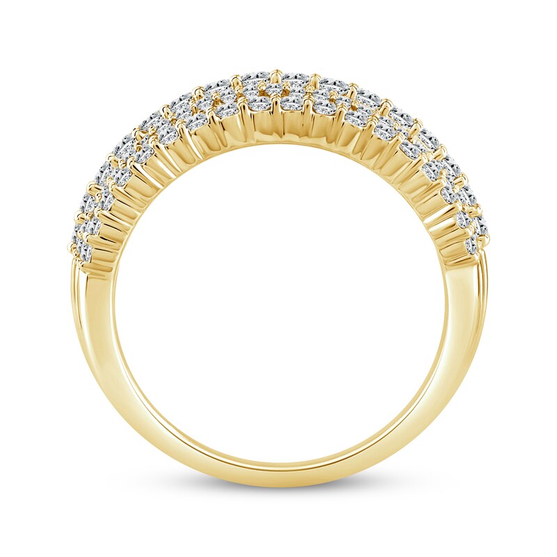 Round-Cut Diamond Multi-Row Anniversary Band 1 ct tw 14K Yellow Gold
