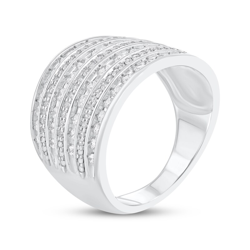 Round-Cut Diamond Seven-Row Anniversary Band 1 ct tw 10K White Gold