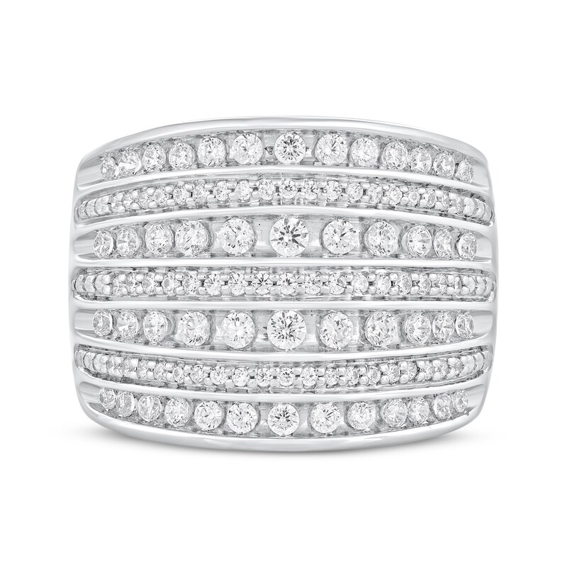 Round-Cut Diamond Seven-Row Anniversary Band 1 ct tw 10K White Gold