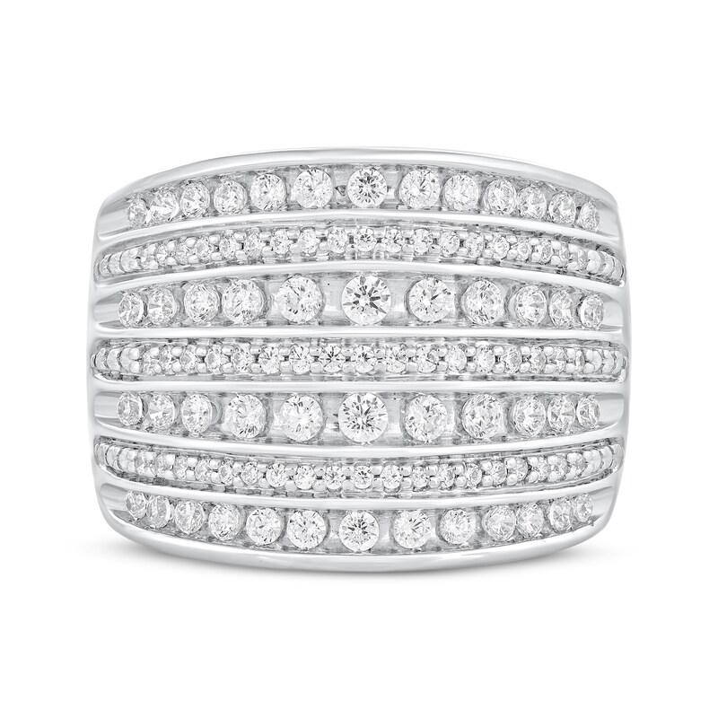 Round-Cut Diamond Seven-Row Anniversary Band 1 ct tw 10K White Gold