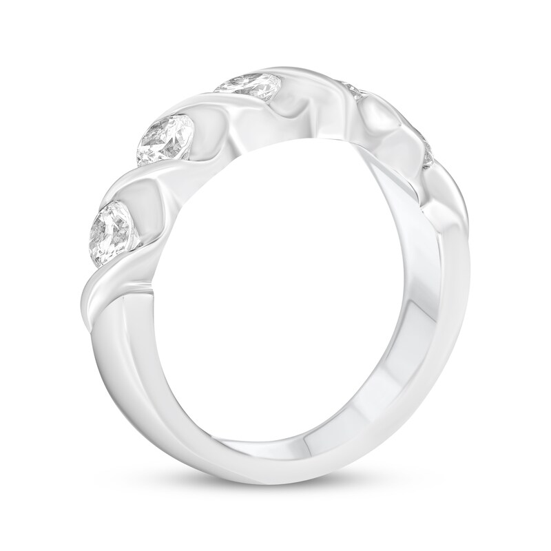 Round-cut Diamond Twist Anniversary Band 1 ct tw 14K White Gold