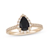 Thumbnail Image 0 of Neil Lane Pear-Shaped Black & White Diamond Engagement Ring 1-1/2 ct tw 14K Yellow Gold