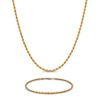 Thumbnail Image 1 of Semi-Solid Glitter Rope Chain Necklace & Bracelet Set 10K Yellow Gold