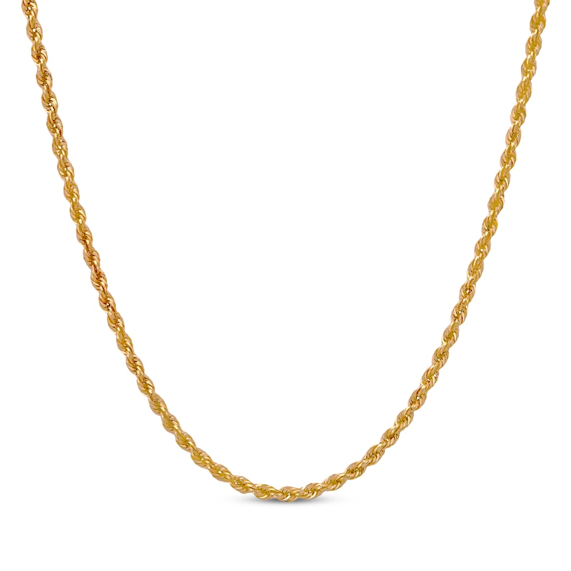 Main Image 2 of Semi-Solid Glitter Rope Chain Necklace & Bracelet Set 10K Yellow Gold