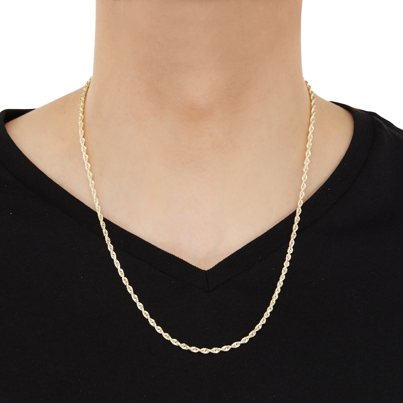 Main Image 4 of Semi-Solid Glitter Rope Chain Necklace & Bracelet Set 10K Yellow Gold