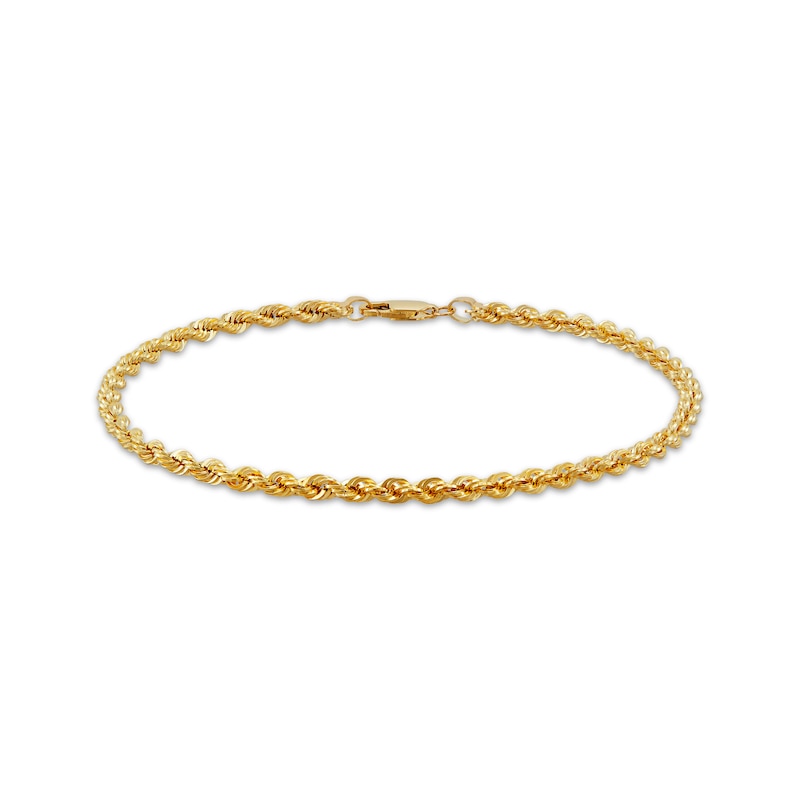 Main Image 5 of Semi-Solid Glitter Rope Chain Necklace & Bracelet Set 10K Yellow Gold