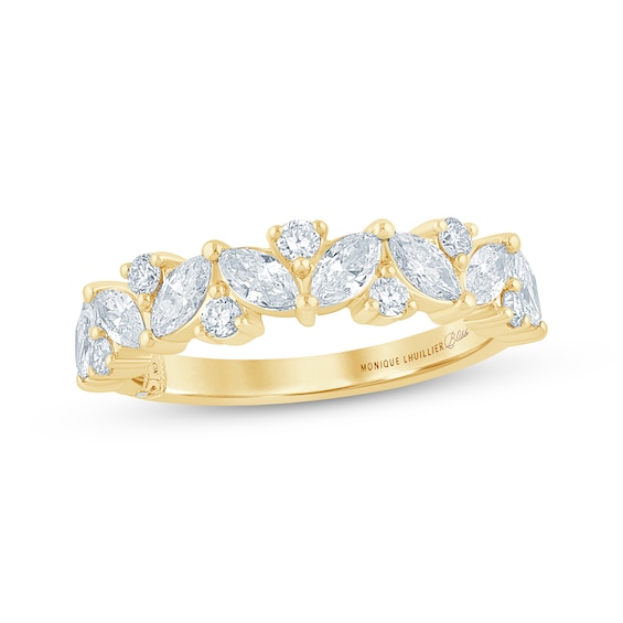 Monique Lhuillier Bliss Marquise & Round-Cut Lab-Grown Diamond Anniversary Ring 1 ct tw 18K Yellow Gold