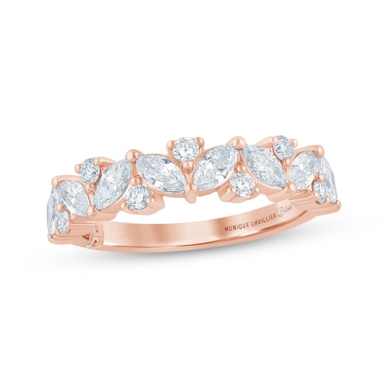 Monique Lhuillier Bliss Marquise & Round-Cut Lab-Grown Diamond Anniversary Ring 1 ct tw 18K Rose Gold