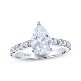 THE LEO Legacy Lab-Grown Diamond Pear-Shaped Engagement Ring 2-1/2 ct tw 14K White Gold