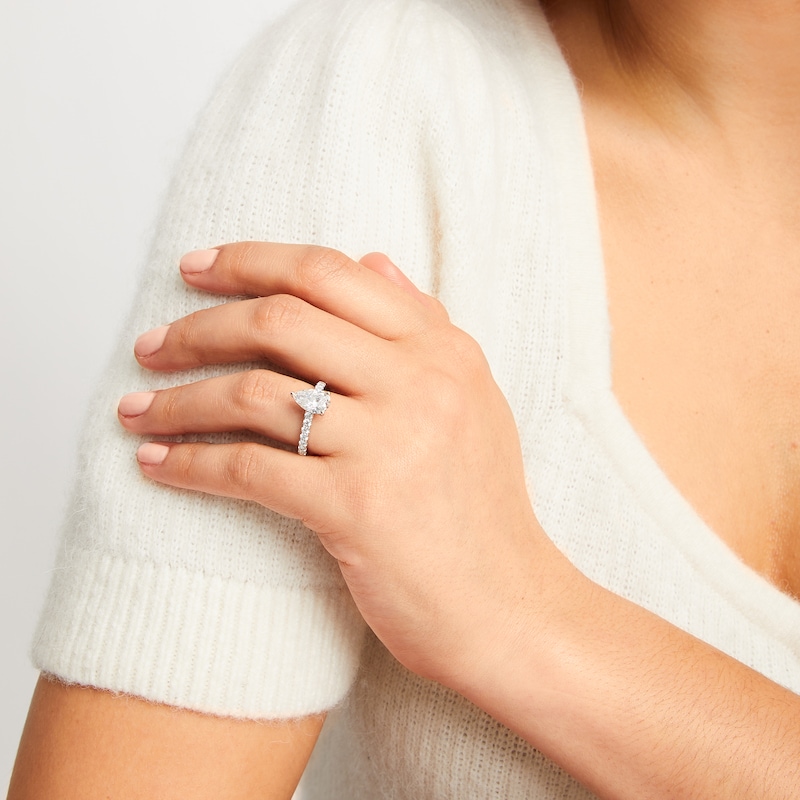 Main Image 4 of THE LEO Legacy Lab-Grown Diamond Pear-Shaped Engagement Ring 2-1/2 ct tw 14K White Gold