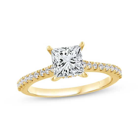 Adore Lab-Grown Diamonds Princess-Cut Engagement Ring 1-1/4 ct tw 14K Yellow Gold
