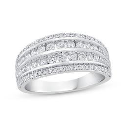 Adore Diamond Four-Row Anniversary Ring 1 ct tw 14K White Gold