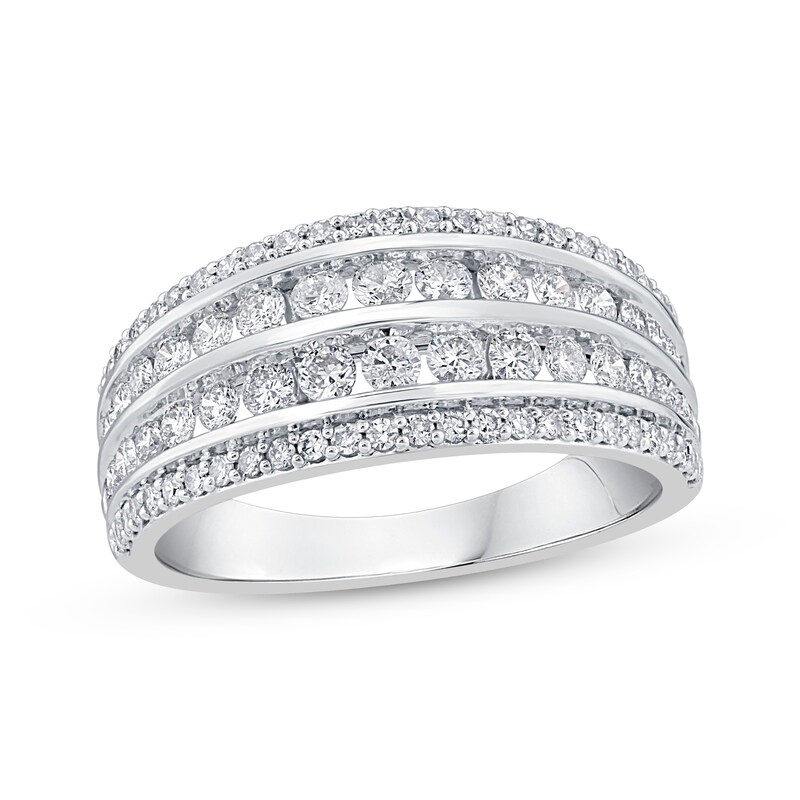 Diamond Four-Row Anniversary Ring 1 ct tw 14K White Gold