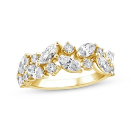 Adore Marquise & Round-Cut Diamond Alternating Anniversary Ring 2 ct tw 14K Yellow Gold