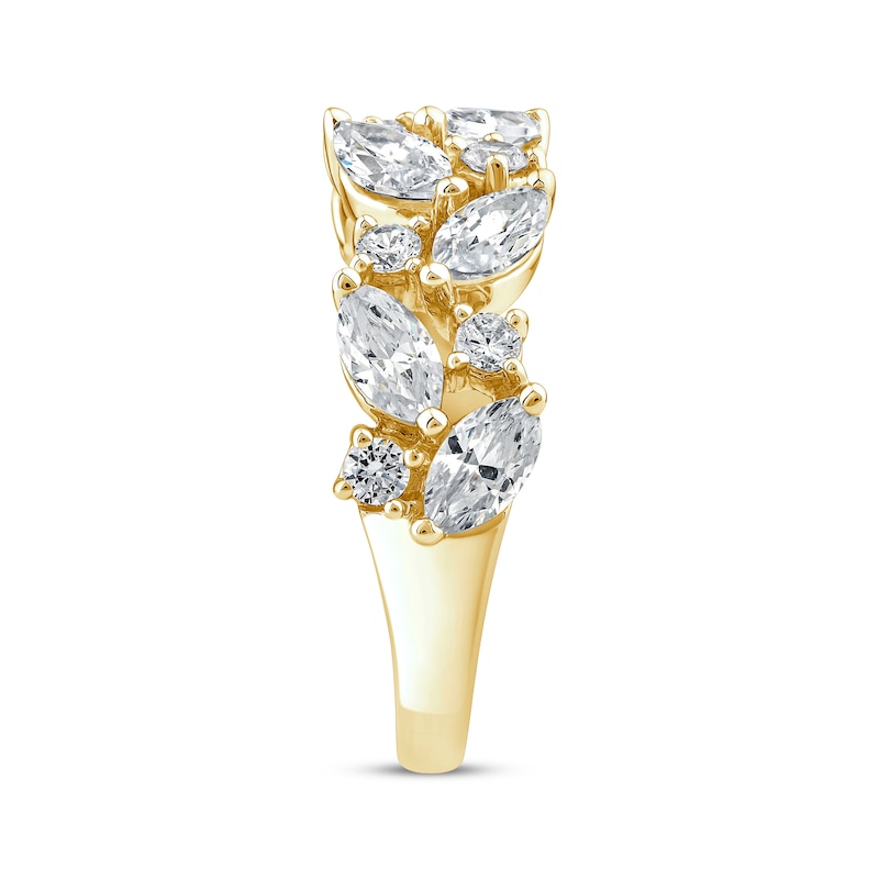Main Image 2 of Adore Marquise & Round-Cut Diamond Alternating Anniversary Ring 2 ct tw 14K Yellow Gold