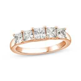 Adore Princess-Cut Five-Stone Anniversary Ring 1-1/2 ct tw 14K Rose Gold