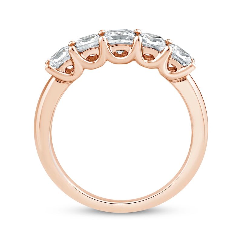 Main Image 2 of Adore Princess-Cut Five-Stone Anniversary Ring 1-1/2 ct tw 14K Rose Gold
