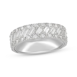 Men's Neil Lane Artistry Baguette & Round-Cut Lab-Grown Diamond Wedding Band 2 ct tw 14K White Gold