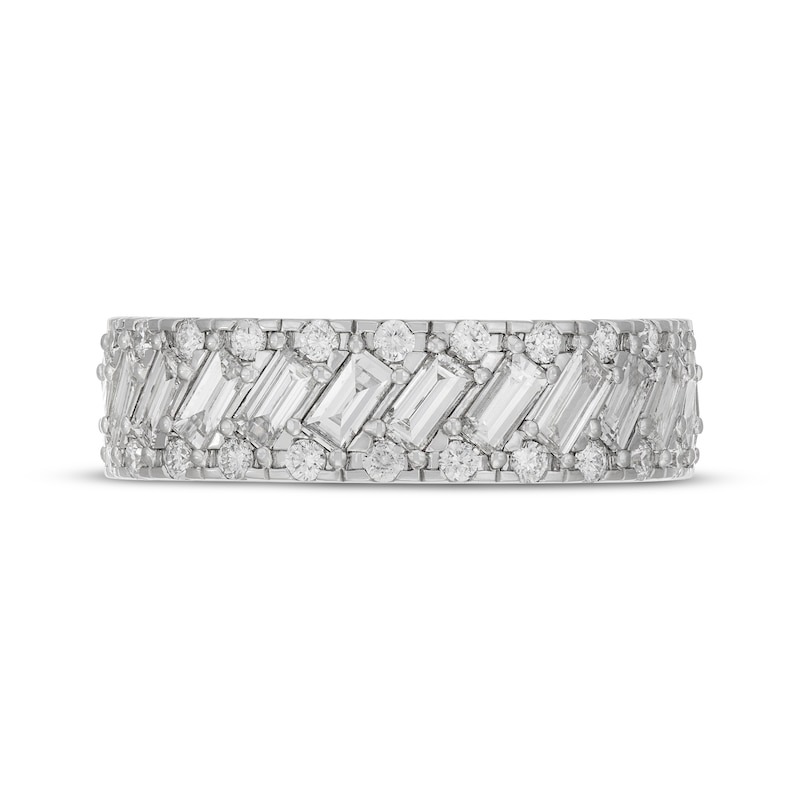 Main Image 3 of Men's Neil Lane Artistry Baguette & Round-Cut Lab-Grown Diamond Wedding Band 2 ct tw 14K White Gold