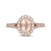 Thumbnail Image 3 of Neil Lane Oval-Cut Morganite & Diamond Halo Engagement Ring 1/2 ct tw 14K Rose Gold
