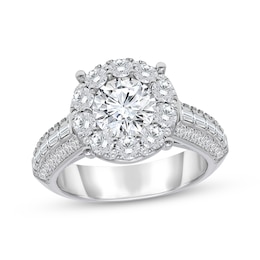 Adore Lab-Grown Diamonds Round-Cut Halo Engagement Ring 3 ct tw 14K White Gold