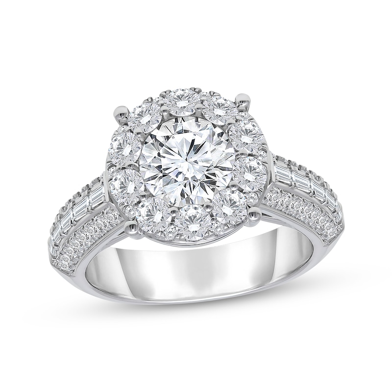 Main Image 1 of Adore Lab-Grown Diamonds Round-Cut Halo Engagement Ring 3 ct tw 14K White Gold