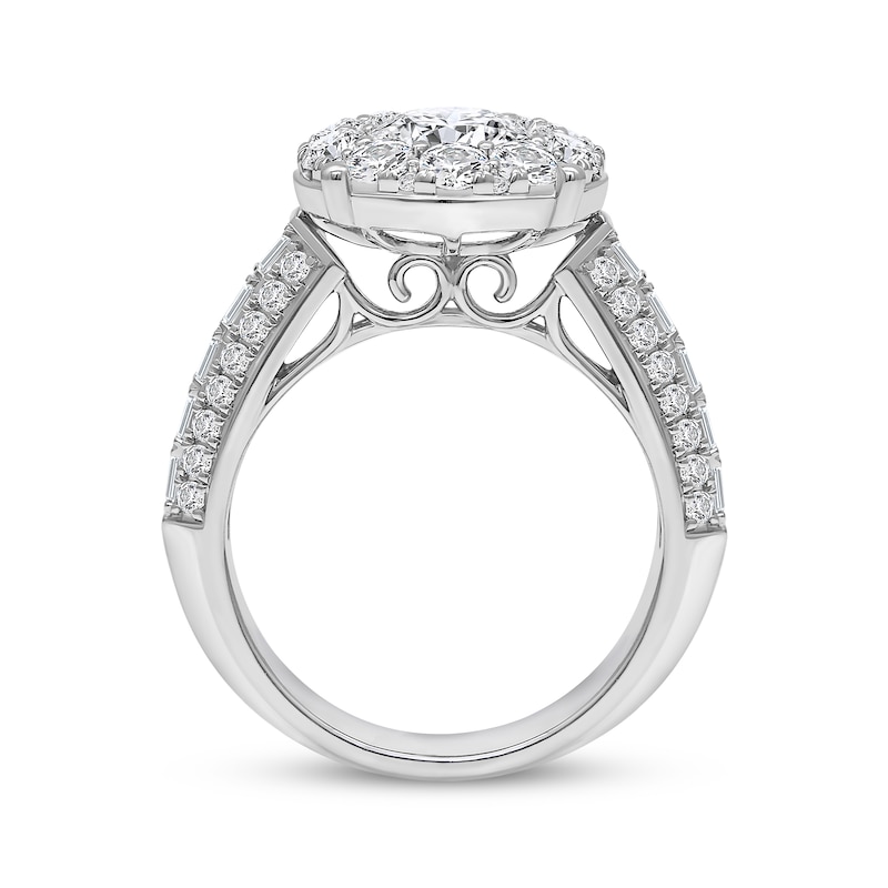 Main Image 2 of Adore Lab-Grown Diamonds Round-Cut Halo Engagement Ring 3 ct tw 14K White Gold